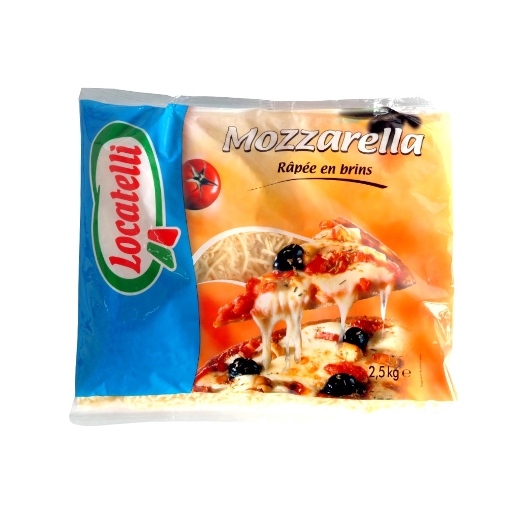 Mozzarella locatelli râpée en brins 2,5kg - Eurodistribution